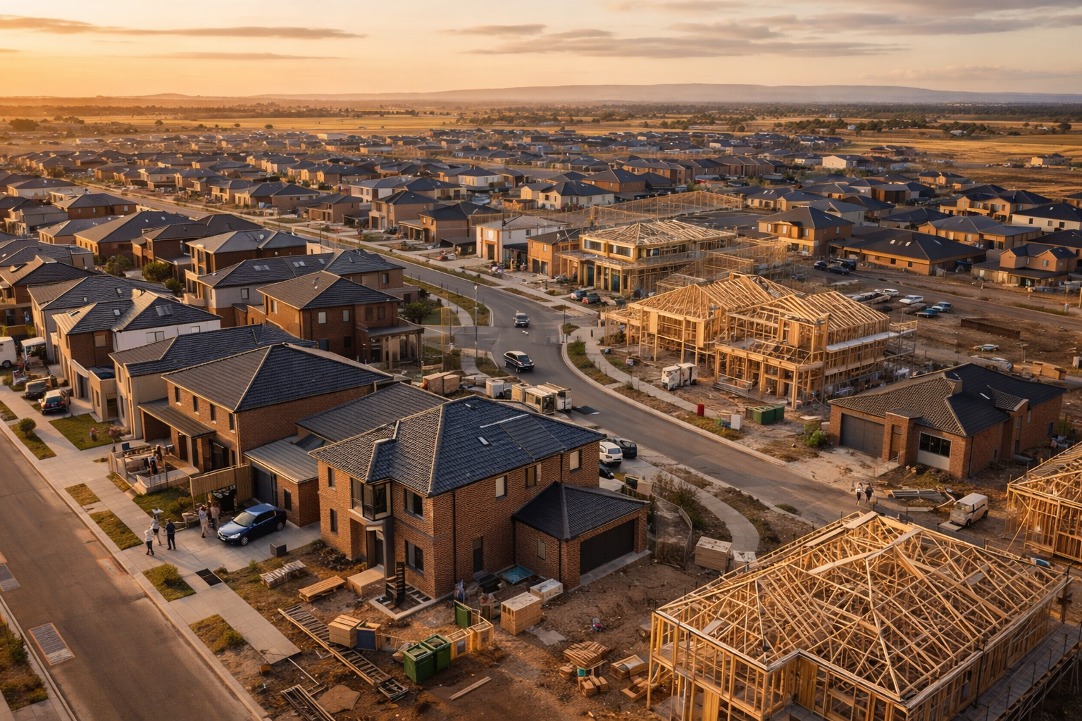 Australian housing estate under construction